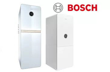 Logo der Firma Bosch, bestehend aus einem grafischen Symbol und dem Schriftzug "BOSCH" in roter Schrift.