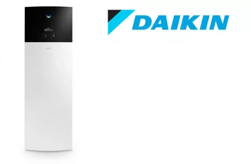 Logo von Daikin in Blau und Schwarz, bestehend aus einem stilisierten Symbol und dem Schriftzug "DAIKIN".