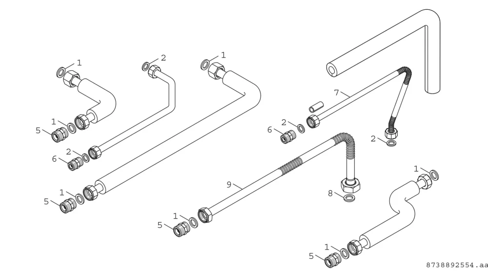 Anschluss-Set horizontal