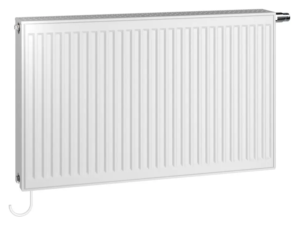 Weißer Kermi x-flair Profil-Wärmepumpenheizkörper, Typ 33, 900x900 mm.