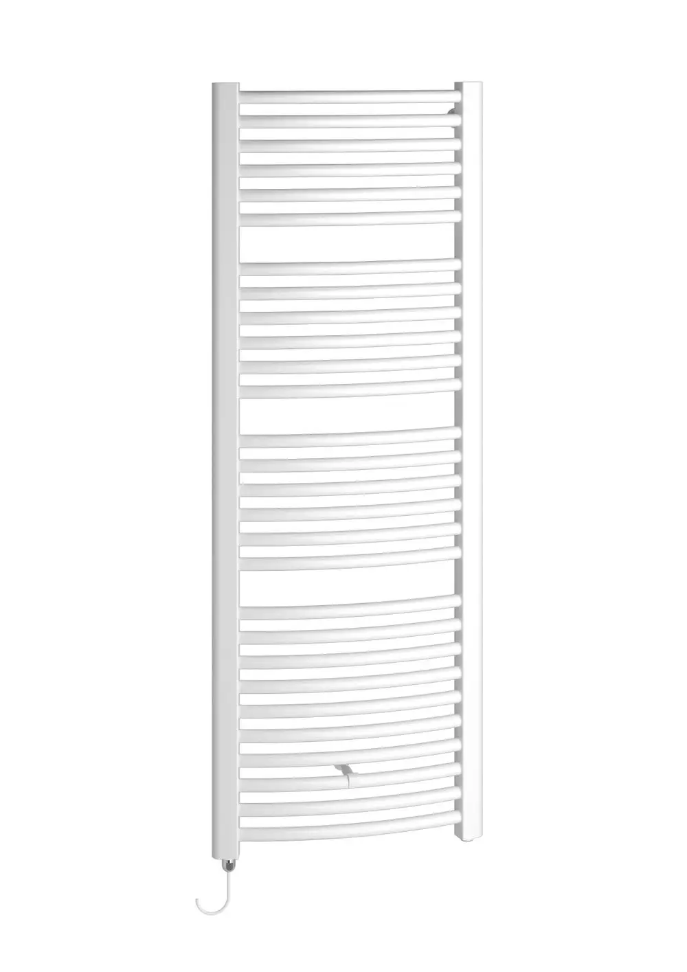 Weißer Badheizkörper Kermi Basic R-E, 804x899x51 mm, mit Elektroset.