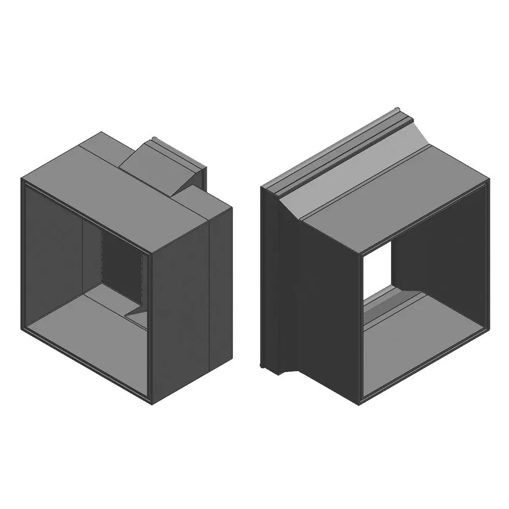 Zwei graue Wanddurchführungen für die Installation eines Heizsystems, geeignet für eine Wärmepumpe von Viessmann. Einfacher Zugang und Montage.