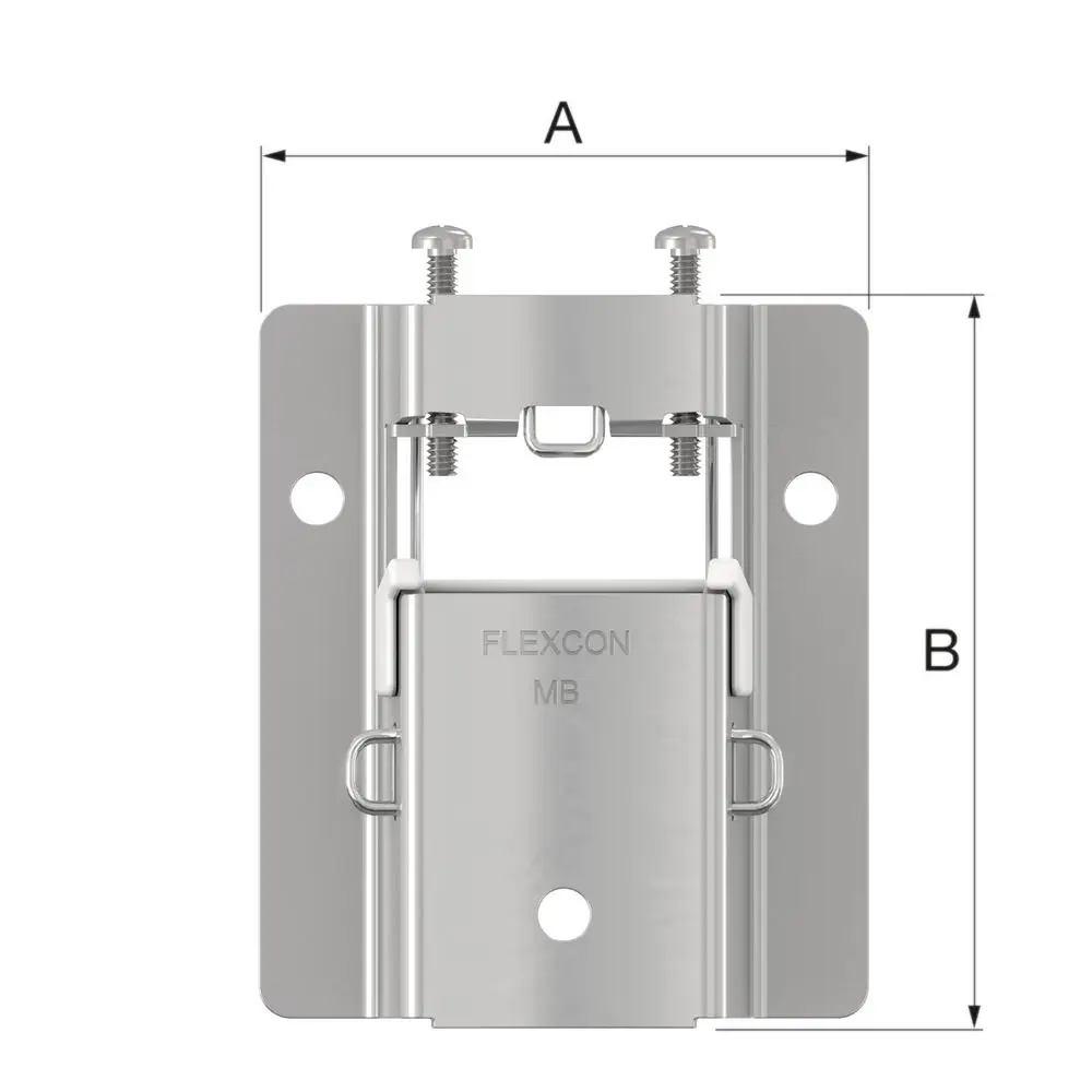 Aufhängezarge aus Metall mit Schnappfunktion, geeignet für 8-25 L-Gefäße. Markierung und Design für optimale Nutzung. Produkt von Flamco.