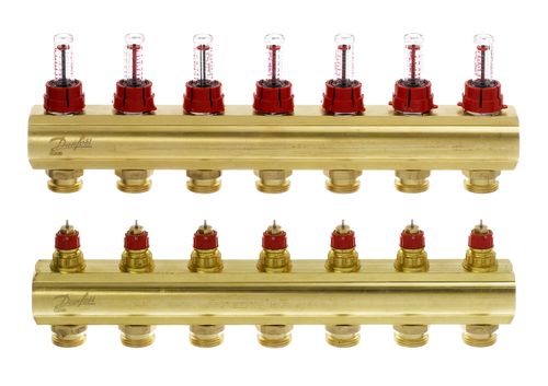 Danfoss-FBH-Verteiler-FHF-F-7-Kreise-mit-Durchflussanzeige-088U0527