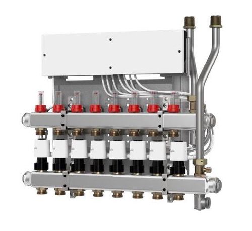 Danfoss-Heizkreisverteiler_SGC_mit-4-Heizkreisen-vorverdrahtet-ICON-Regler-230V-145H0324