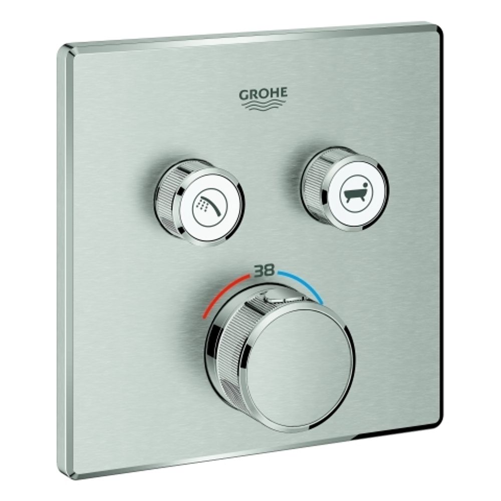 https://raleo.de:443/files/img/11eee856b8a3410fbe4bb42e99482176/size_l/GROHE-Thermostat-Grohtherm-SmartControl-29124-eckig-FMS-2-ASV-supersteel-29124DC0