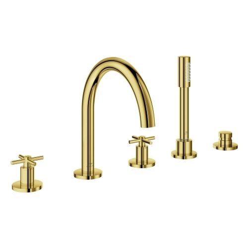 GROHE-5-Loch-Wannen-Kombination-Atrio-29408-FMS-Kreuz-Griff-cool-sunrise-29408GL0