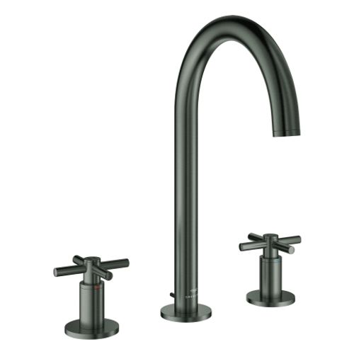 GROHE-3-Loch-WT-Batterie-Atrio-20643-Rohrauslauf-Kreuz-Gr-hard-graphite-geb-20643AL0