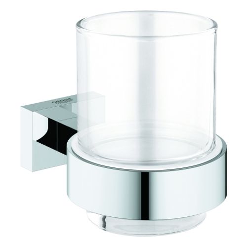 GROHE-Glas-Essentials-Cube-40755_1-mit-Halter-chrom-40755001