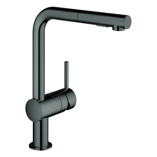 GROHE-EH-Spueltischbatterie-Minta-30274-L-Auslauf-azb-Spuelbrause-hard-graphite-30274A00