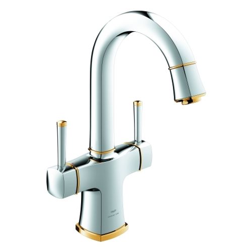 GROHE-2-Griff-WT-Batterie-Grandera-20666-schwenkbarer-Auslauf-chrom-gold-20666IG0