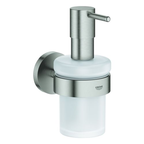 GROHE-Seifenspender-Essentials-40448_1-mit-Halter-supersteel-40448DC1