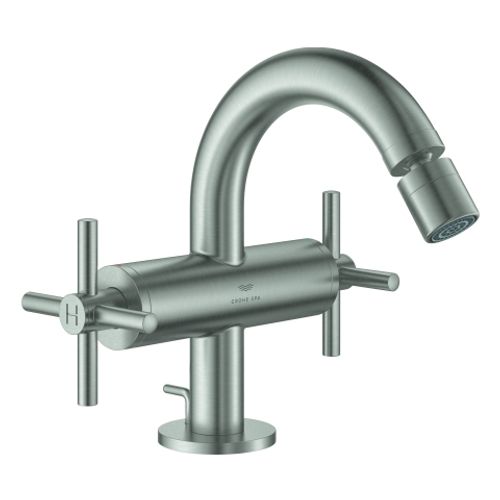 GROHE-2-Griff-Bidetbatt-Atrio-24353-Kreuz-Griff-supersteel-24353DC0