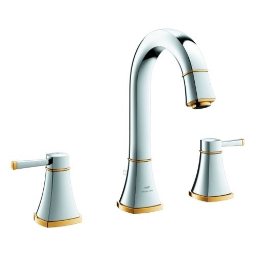 GROHE-3-Loch-WT-Batterie-Grandera-20619-hoher-Auslauf-chrom-gold-20619IG0