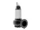 Tauchmotorpumpe in schwarzem und silbernem Design von Grundfos, mit einem großen Anschlussflansch und vertikalem Gehäuse zur Förderung von Flüssigkeiten.