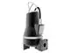 Schwarze Tauchmotorpumpe mit seitlichem Anschluss und Kabel, hergestellt von Grundfos. Das Design zeigt Schnittelemente am unteren Ende des Gehäuses.