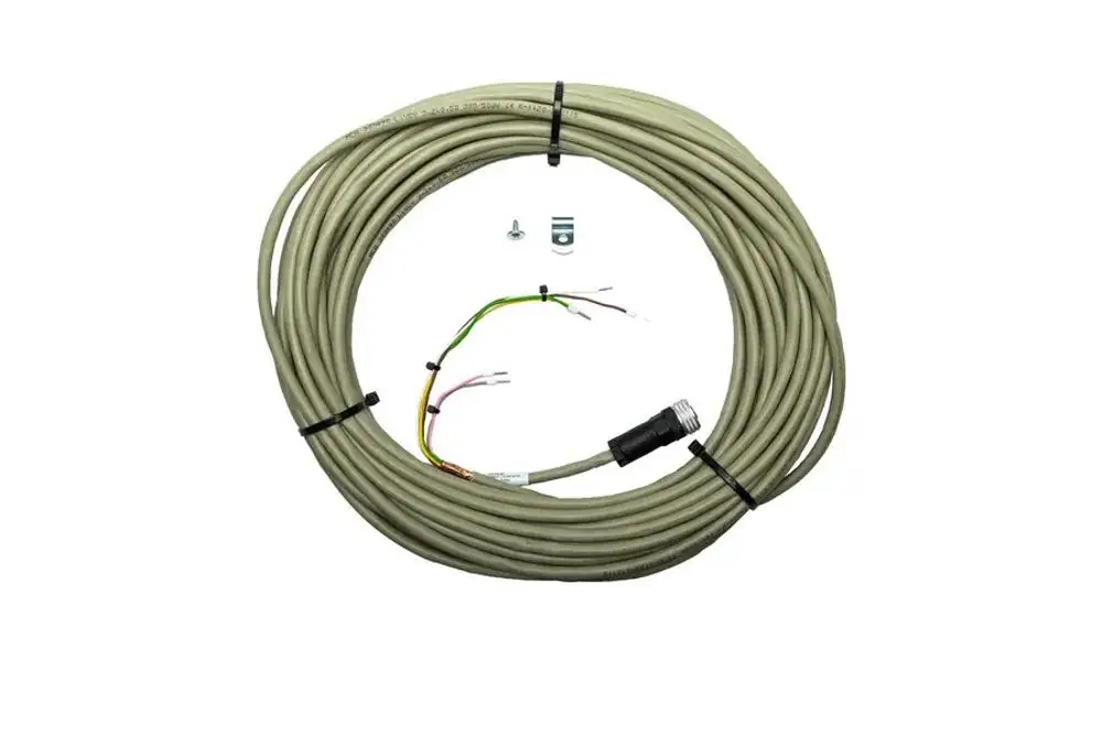 Brötje Kabelsatz, bestehend aus grauem Kabel mit mehreren Adern und einem Stecker. Zubehörteile sind ebenfalls abgebildet.