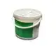 Eimer mit Neutralisationsgranulat von Brötje, weißer Deckel mit Henkel, grüne Beschriftung auf der Seite, Angaben zu Inhaltsstoffen und Anwendung.