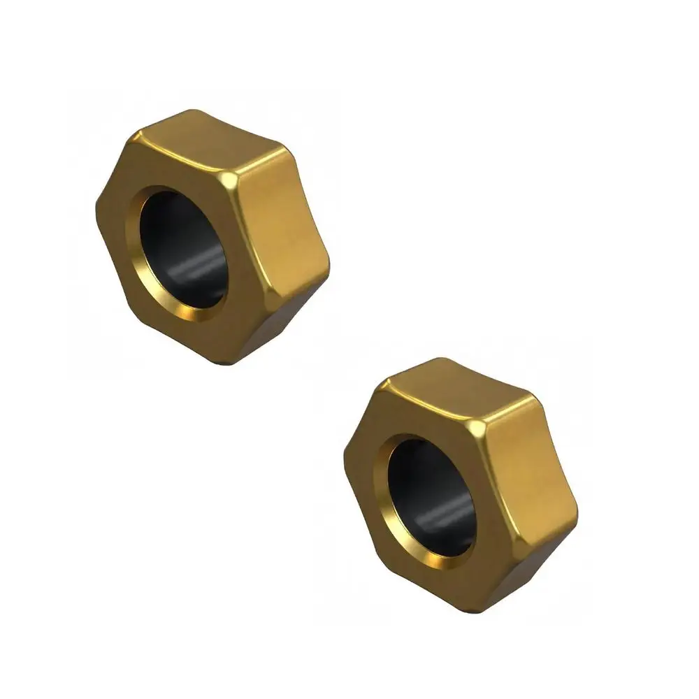 Zwei goldene Viessmann Blindkappen DN32 für Split Q/QV/QT (Art.-Nr. 7315798) auf weißem Hintergrund.