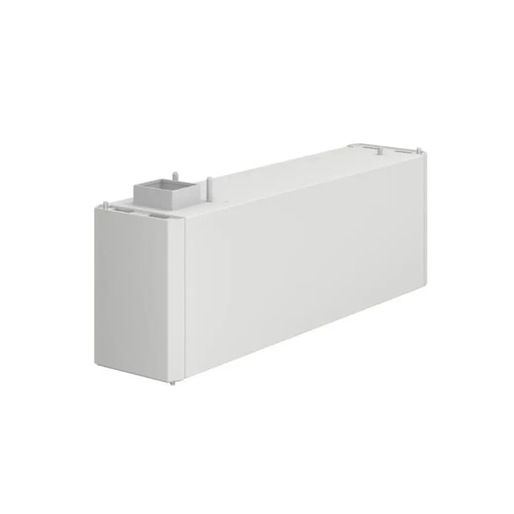 Weißes Fronius-Batteriemodul mit rechteckiger Form und Anschlussmöglichkeiten auf der Oberseite, zur Integration in ein Energiespeichersystem.