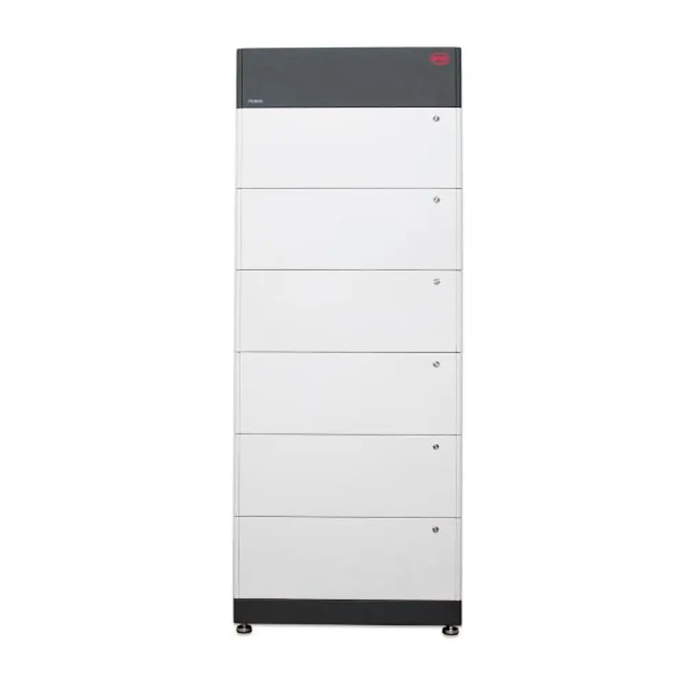 Vertikaler Speicher im minimalistischen Design mit sechs Fächern, hergestellt von BYD, geeignet für die Installation in Energiesystemen.