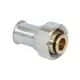 Nahaufnahme einer vernickelten Viessmann Pressverschraubung 16 mm x G 3/4 IG.