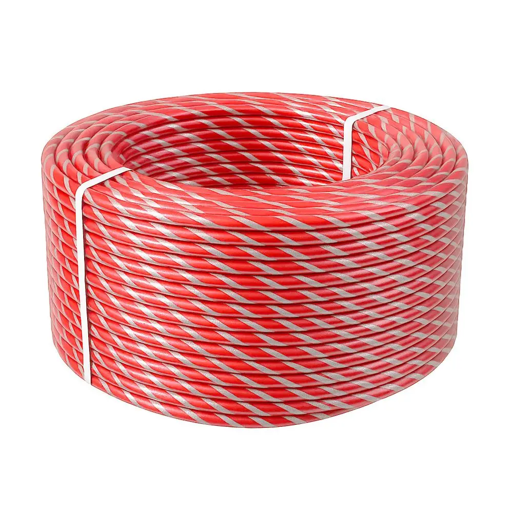 Rolle PE-RT Klettrohr 16x2,0 mm für Fußbodenheizung, rot-silber gestreift