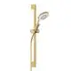 Goldfarbenes Brause-Set mit Handbrause und Brausestange.