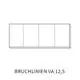 Grafik einer länglichen Platte mit gestrichelten Linien zur Darstellung von Falzlinien und der Beschriftung "BRUCHLINIEN VA 12,5".