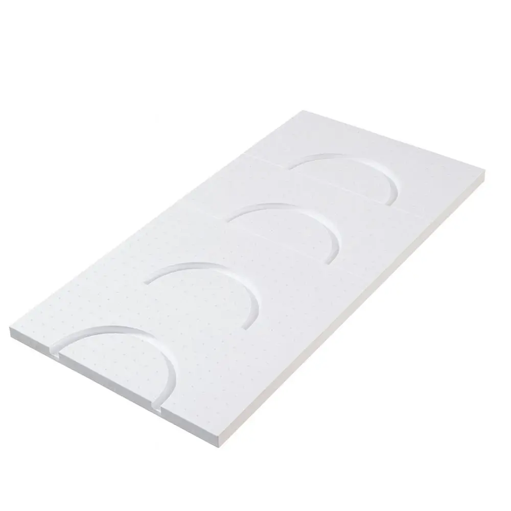 Umlenkplatte für Trockenbauelement aus EPS mit Aussparungen in Halbkreisform.
