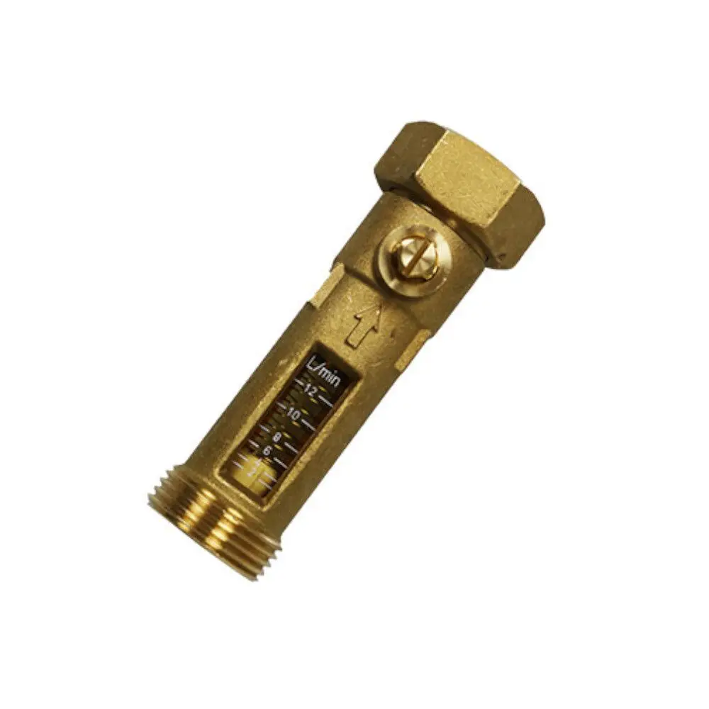 Nahaufnahme eines Durchflussanzeigers für ein Festwertregelset, Zubehörteil MC10000204, mit einem Durchflussmesser von 6-12 L/min.