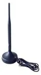 Schwarze externe Antenne für Busch-free@home® mit Kabel und rundem Fuß.