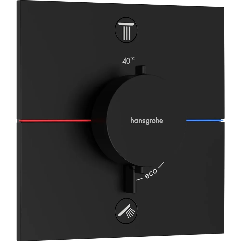 hansgrohe ShowerSelect Comfort E Thermostat Unterputz für 2 Verbraucher Mattschwarz