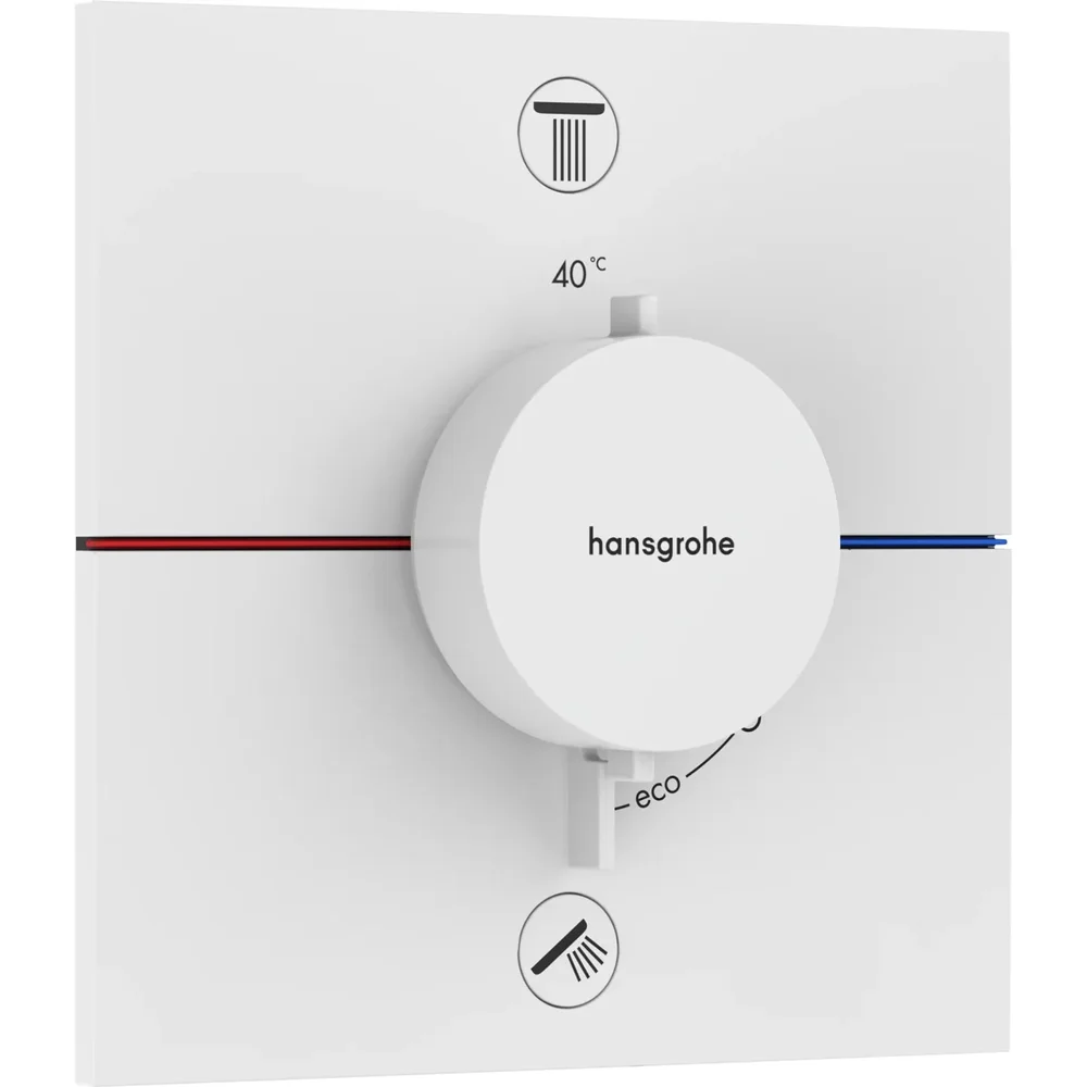 hansgrohe ShowerSelect Comfort E Thermostat Unterputz für 2 Verbraucher Mattweiß