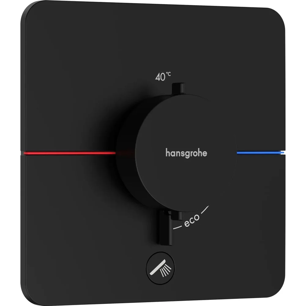 hansgrohe ShowerSelect Comfort Q Thermostat Unterputz für 1 Verbraucher und einen zusätzlichen Abgang Mattschwarz