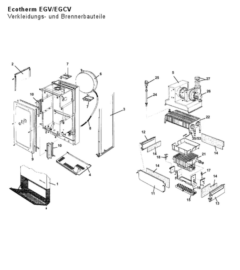 Kessel- und Brennerbauteile