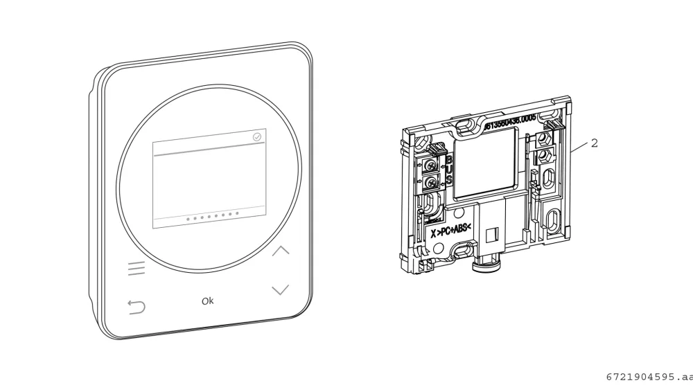 Bedienelement Display rund+Wandhalter