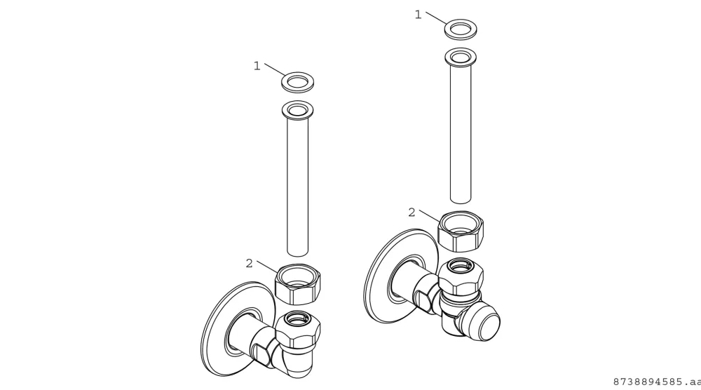 WW-Anschluss Set 1/2" UP