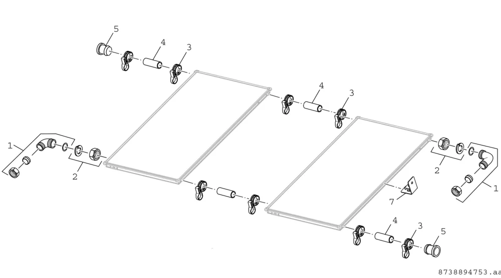 Connection set for FKB, FKC, flat roof