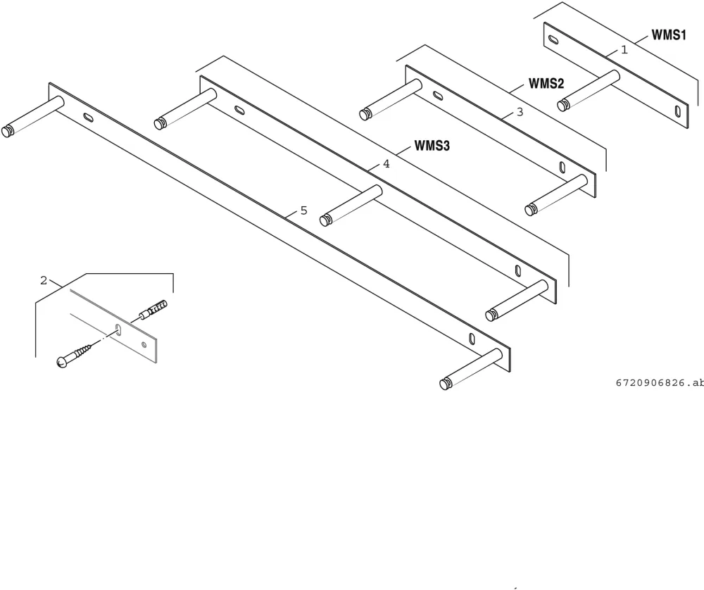 Wandmontageset WMS1/WMS2/WMS3