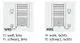 Produktabbildung eines weißen Kermi Basic R-E Badheizkörpers in rechter Ausführung mit WRS-Regler. Verfügbare Farben sind Weiß und Schwarz, jeweils als linke oder rechte Variante.
