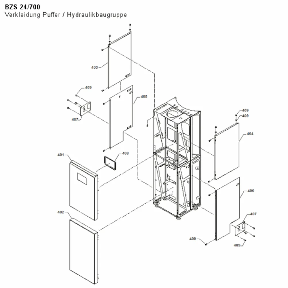 Verkleidung Puffer / Hydraulikbaugruppe