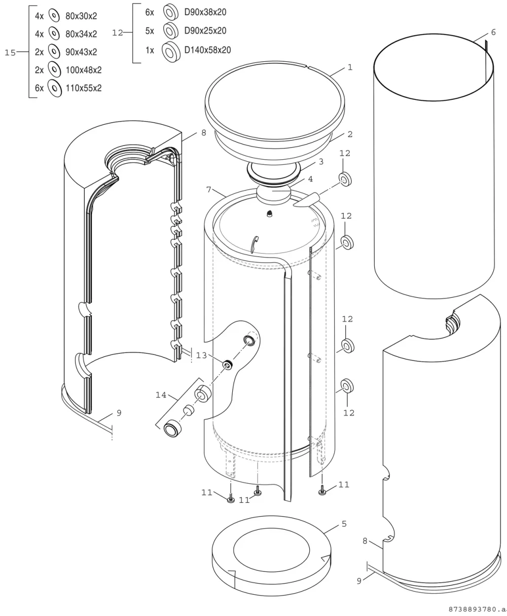 Pufferspeicher PE 750-6 S - 1000-6 S