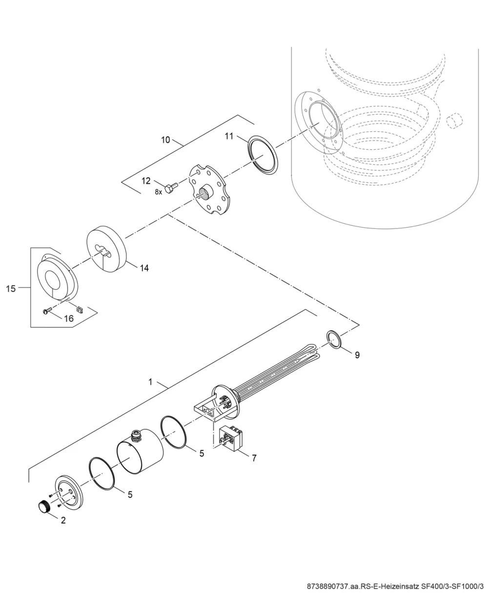 Elektro-Heizeinsatz SF400/3-1000/3