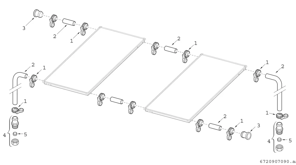 Connection set for SKW on roof