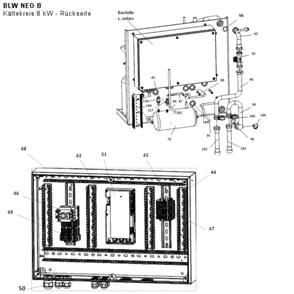 Kältekreis 8 kW - Rückseite