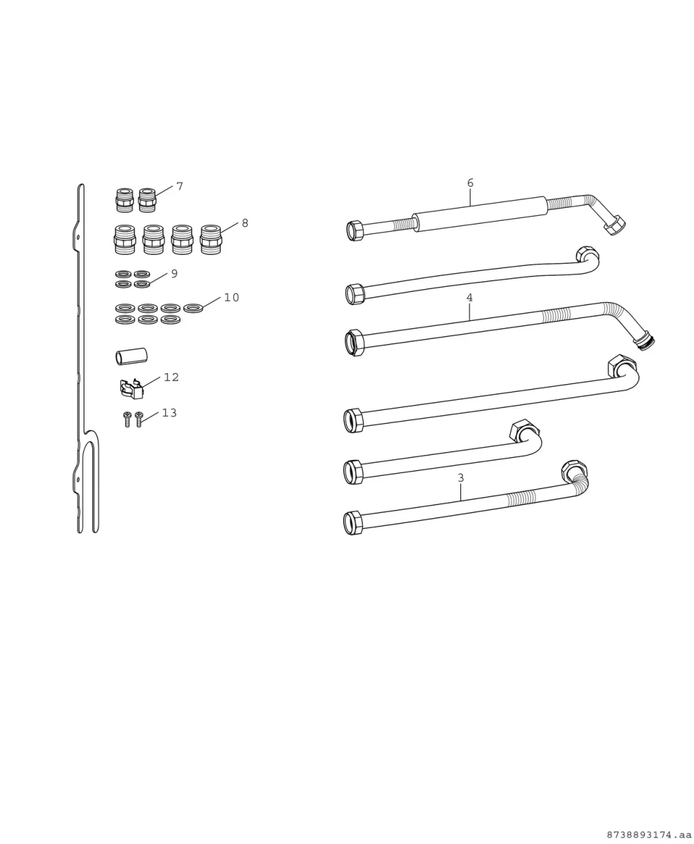 Anschluss-Set horizontal