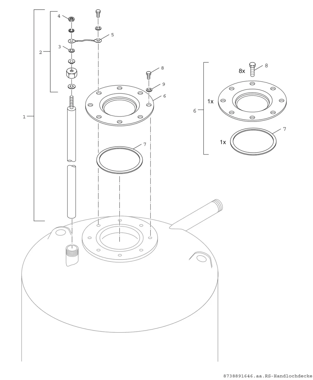 Handlochdeckel & Anode THS B