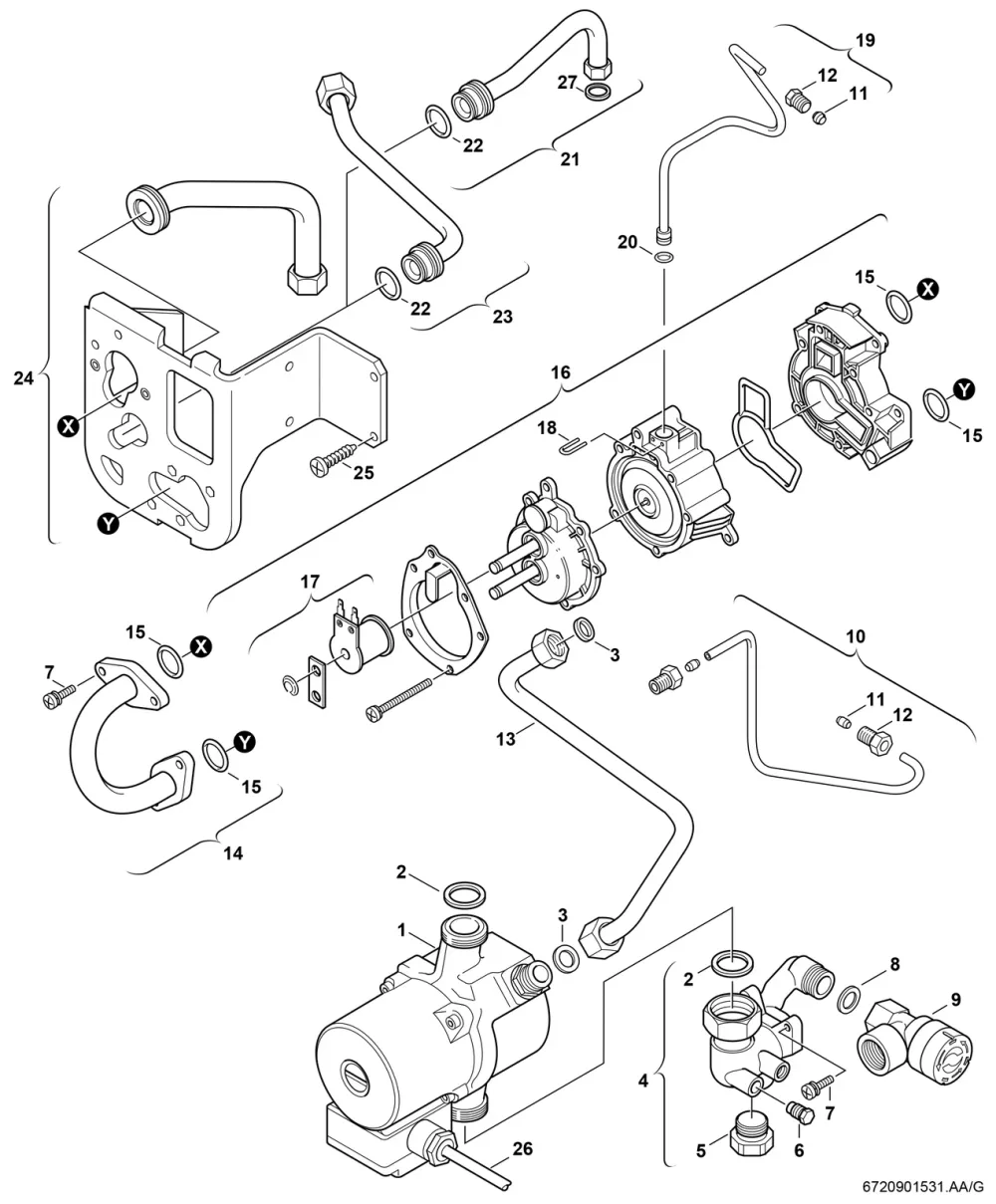 Pumpe/Hydraulikschalter
